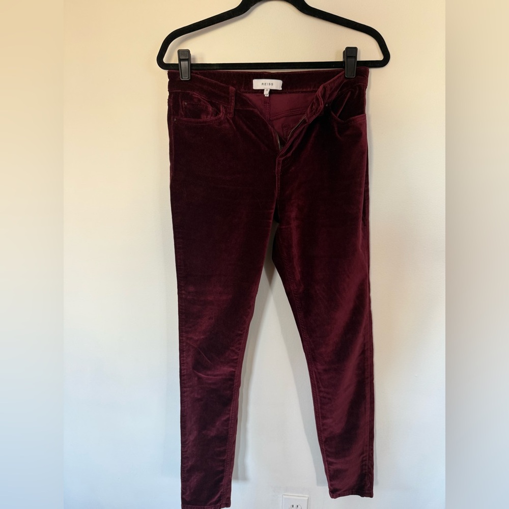 Reiss skinny velvet pants